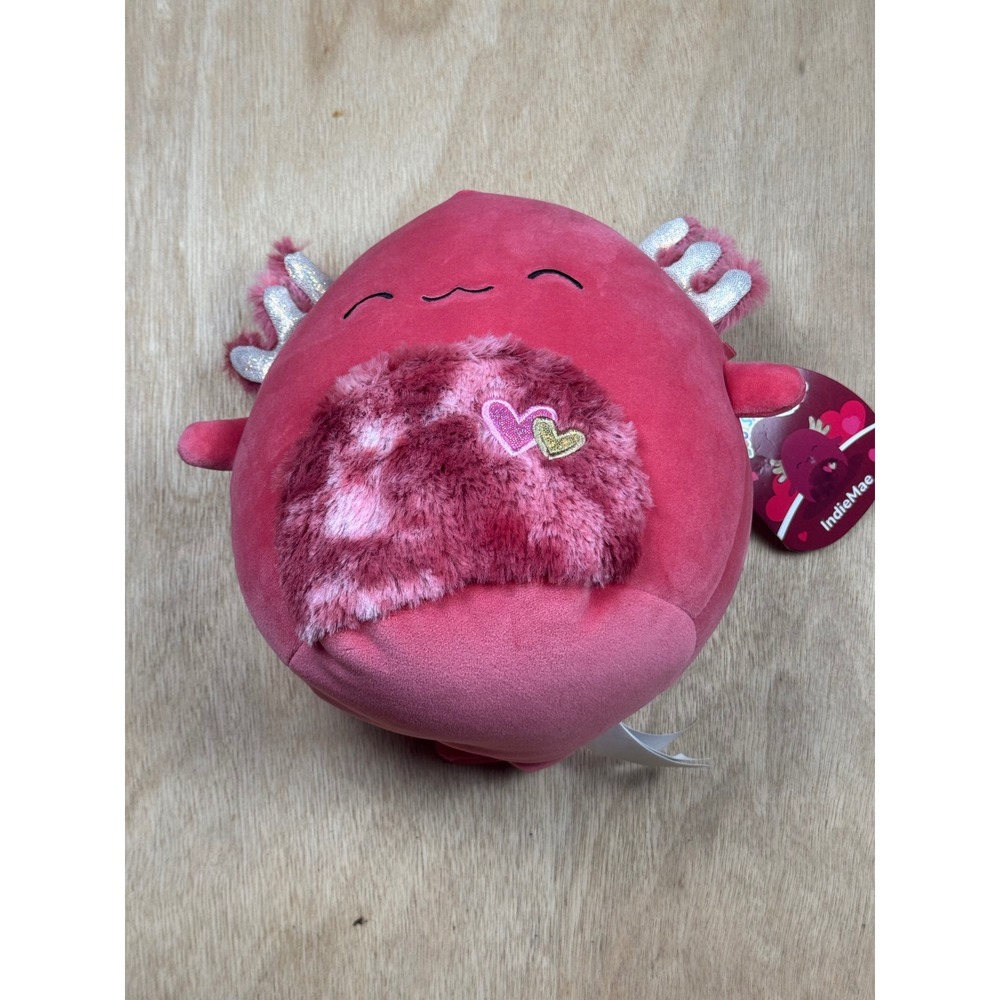 Squishmallows IndieMae Axolotl 8 Inch Valentines Day Pink‎ Heart Plush Toy NWT